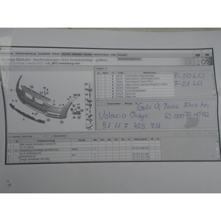 BMW F20 LCI,F21 LCI Első lökhárítóhéj /Gyári új/ Valencia Orange /