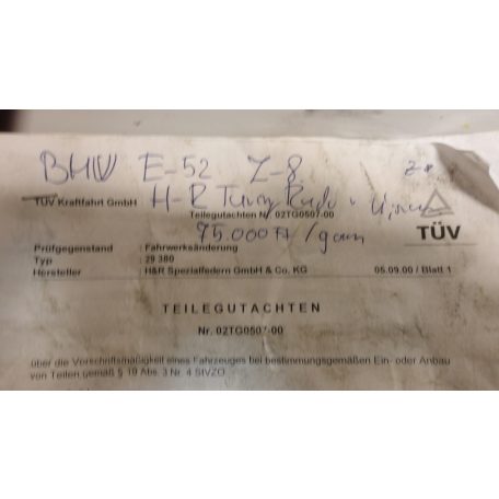 ÁR/SZETT|/DB [GYÁRI ÚJSZERŰ H&R] BMW E52 Z8 RUGÓK