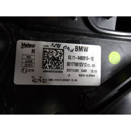 [GYÁRI BONTOTT] BMW JOBB OLDALI FÉNYSZÓRÓ (ADAPTIVE LED) | 1-ES F40 | 63 11 9482812