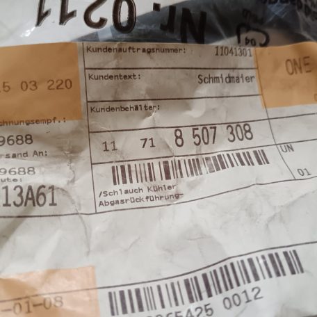 (GYÁRI ÚJ) BMW Cső EGR hűtőhöz 