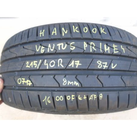 [GYÁRI BONTOTT] HANKOOK - VENTUS PRIME 4 | 215/40R17 | 87W | 0717 | 8mm 