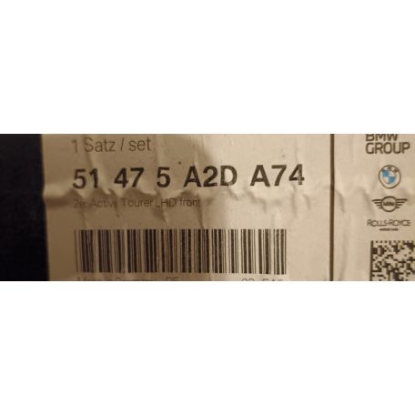 (GYÁRI ÚJ) BMW Első gumiszőnyeg szett 2-es U06 / X1L U12 / X1 U11 / X2 U10