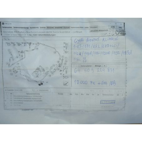 ÁR/DB [GYÁRI BONTOTT] BMW - KLÍMACSŐ - 1-ES -/E81/E82/E87+LCI/- |CSZ.: 9224831|