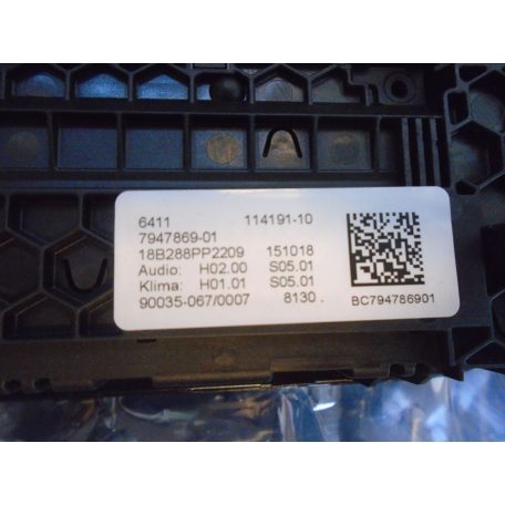 [GYÁRI ÚJ] BMW - Klímavezérlő panel + gombokkal! 5-ös ; 6-os GT / G30 ; G31 ; G32 