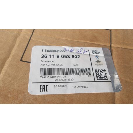 [GYÁRI ÚJ] BMW G30/G31 FELNI STYLE 759I 9JX20 ET44 8053502