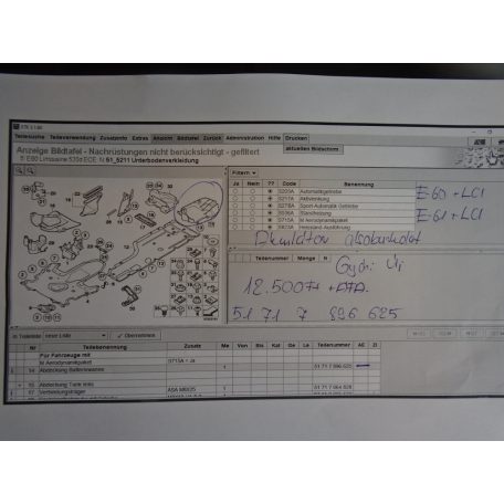 [GYÁRI ÚJ] BMW Akkumulátor alsó burkolat 5-ös sorozat / E60+LCI , E61+LCI