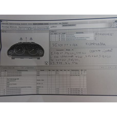 [Bontott újszerű] BMW - Kilóméter óra - (Dízelekhez!) 5/6/7/x3,x4 / -F07gt,f10Lci,F11Lci, F06Grancoupé+Lci, F12+Lci, F13+Lci,f01lci, f02lci, f25,f26