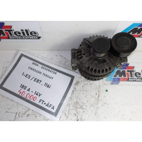 [GYÁRI BONTOTT] BMW - GENERÁTOR - 180 A - 14V - 1-ES / E87 , 116i - CIKKSZÁM: 7550469