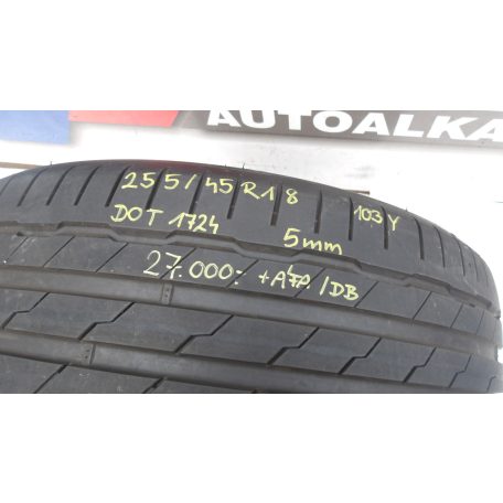  ÁR/DB GYÁRI BONTOTT HANKOOK 255/45R18 103Y NYÁRI GUMI DOT1724 5mm 