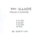 [GYÁRI BONTOTT] BMW - OLAJHŰTŐ HŐCSERÉLŐ - 3-as; 5-ös; 7-es; X5 - | M57 | 11 42 2247204