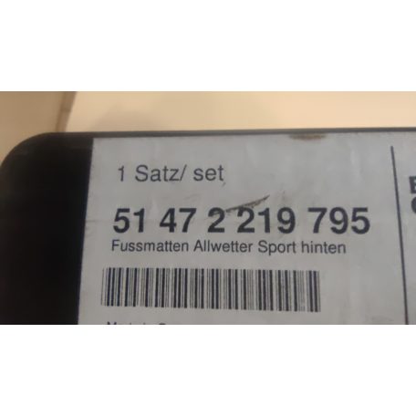 (GYÁRI ÚJ) BMW Gumiszőnyeg garnitúra hátsó fekete 1-es sorozat F20+LCI 