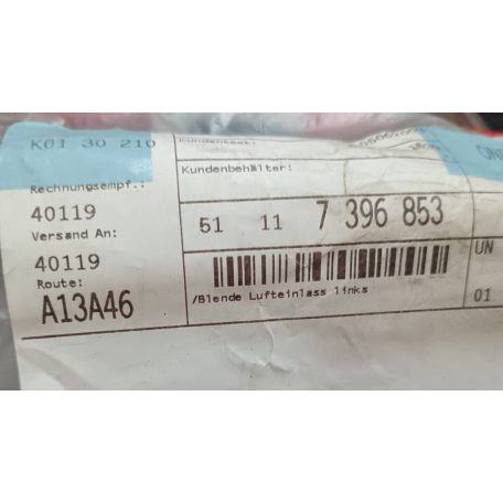 (GYÁRI ÚJ) BMW Lökhárító rács díszkeret 3-as F30 LCI / F31 LCI