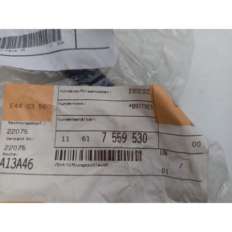 (GYÁRI ÚJ) BMW Szellőzőcső 1-es E87 / 3-as E90 / 3-as E91 / 5-ös E60 / 5-ös E61 / 6-os E63 / 6-os E64 / 7-es E65 / 7-es E66 / Z4 E85 / Z4 E86