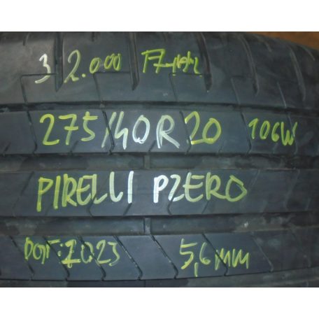 [GYÁRI BONTOTT] NYÁRI GUMI - 275 / 40 R20 - 106W - PIRELLI PZERO - DOT: 2023 ; 5,6MM 
