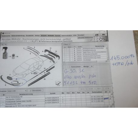ÁR/PÁR! [GYÁRI ÚJ] BMW - ELSŐ SPOILER PÁR (CARBON SZÁLAS!) - 5-ÖS / G30 ; G31 - 5119 2444510 