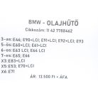 [GYÁRI BONTOTT] BMW - OLAJHŰTŐ HŐCSERÉLŐ - 3-as; 5-ös; 6-os; 7-es;  X3; X5; X6 - | 11 42 7788462
