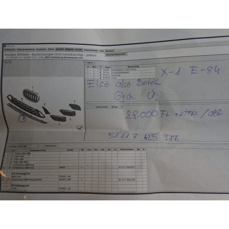 [GYÁRI ÚJ] BMW - Első Alsó betét - X1 , E84