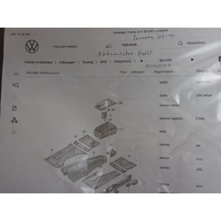 Volkswagen - Touraeg 02-10 - Akkumulátor fedél