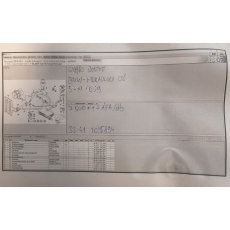 [GYÁRI BONTOTT] BMW - HIDRAULIKA CSŐ - 5-ÖS - /E39/ -| 1095894|