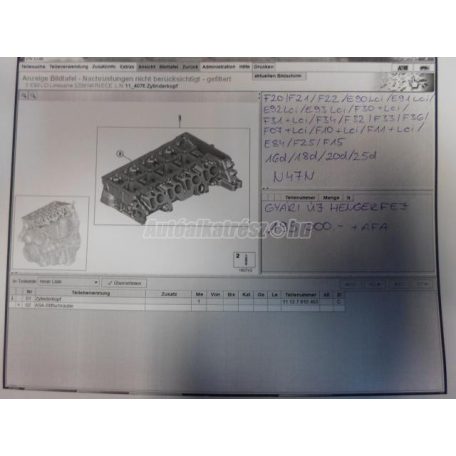 Hengerfej - bmw 1-es sorozat,2-es sorozat,3-as sorozat,4-es sorozat,5-ös sorozat,x1,x3,x5