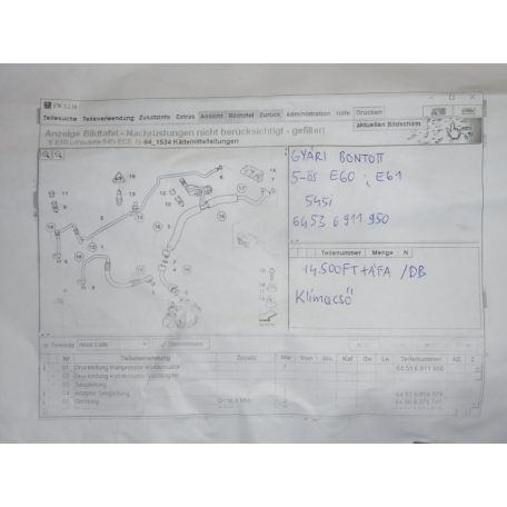 ÁR/DB [GYÁRI BONTOTT] BMW - KLÍMACSŐ - 5-ÖS -/ E60/ E61/ - |CSZ.: 6911950|