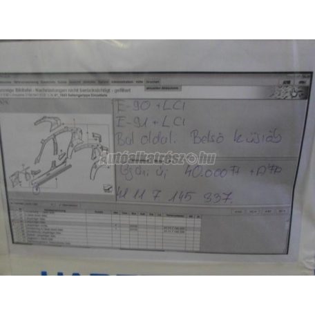 Belső küszöb - bmw 3-as sorozat