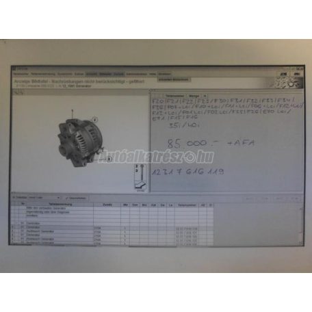 Generátor - bmw 1-es sorozat,2-es sorozat,3-as sorozat,4-es sorozat,5-ös sorozat,6-os sorozat,7-es sorozat,x3,x4,x5,x6
