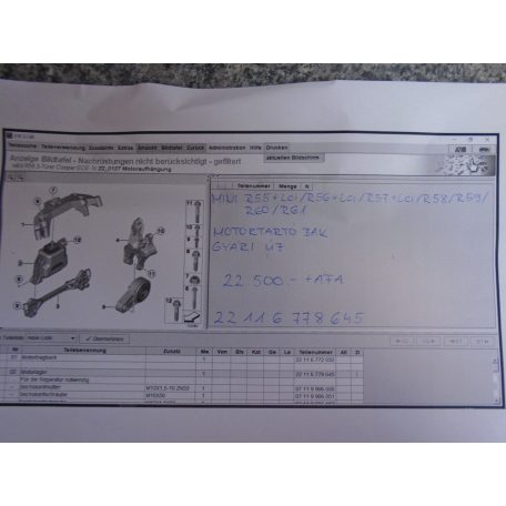 Mini R55 +LCI /R56+LCI /R57+LCI /R58 /R59 /R60 /R61 Motortó bak /Gyári új/ 