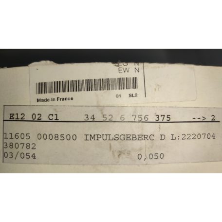 (GYÁRI ÚJ) BMW ABS Jeladó első 5-ös sorozat E39