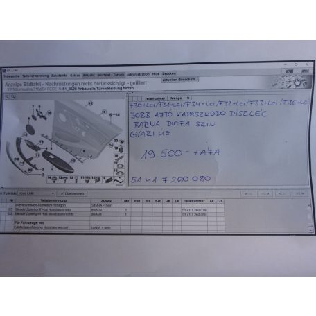 [GYÁRI ÚJ]  BMW Jobb ajtó kapaszkodó díszléc (Barna diófa színű!) 3-as / 4-es Sorozat)