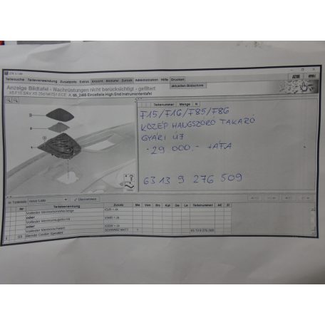 ÚJ BMW F15/F16/F85/F86 közép hangszóró takaró
