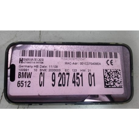  [GYÁRI BONTOTT] BMW MULTIMÉDIA FEJEGYSÉG F01 9207451