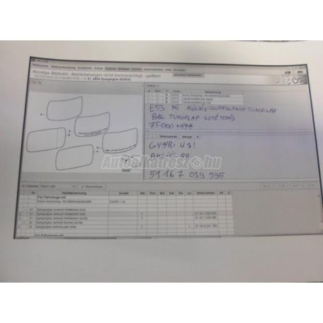 Visszapillantó tükör üveg - bmw x5