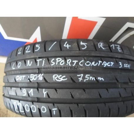 Continental contisportcontact3 ssr nyári 225/45r17 91 y tl 2016
