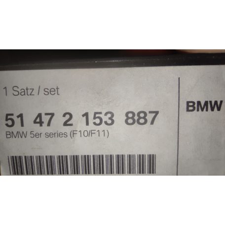 (GYÁRI ÚJ) BMW Gumiszőnyeg garnitúra hátsó fekete 5-ös sorozat F10 / F11