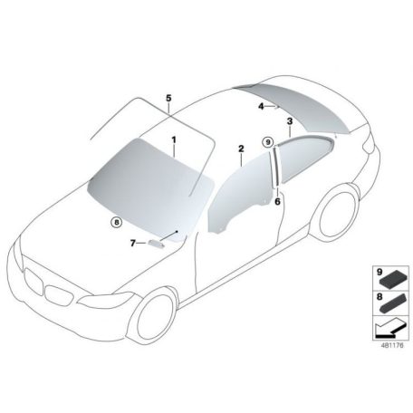 [GYÁRI ÚJ] BMW - Fix Kisüveg - JOBB HÁTSÓ - 2-es F22+LCI , F87 M2