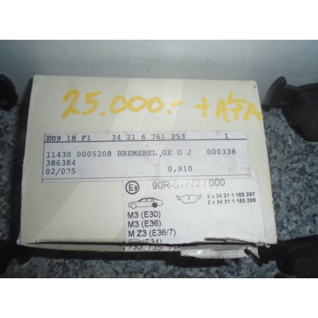 [GYÁRI ÚJ] BMW - HÁTSÓ FÉKBETÉT SZETT - M3 (E30), M3 (E36), M Z3 (E36/7), M5 (E34), 730i/735i/735l (E32)