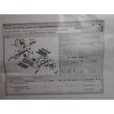 Csomagtér padló - bmw 1-es sorozat