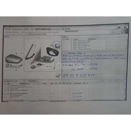 Visszapillantó tükör motor - bmw 5-ös sorozat,6-os sorozat,7-es sorozat