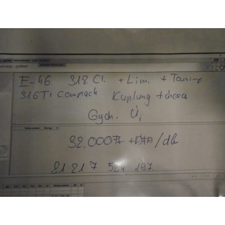 ÁR/ DB [GYÁRI BONTOTT] BMW - KUPLUNG TÁRCSA | E46 / 3-AS | 318 CI  ! LIM + TOURING | 316 TI COMPACT | 21217524197