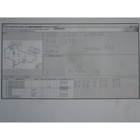 ÁR/DB [GYÁRI BONTOTT] BMW - KLÍMACSŐ - 5-ÖS - E39 --525d; 530d -- |M57| - |CSZ.: 6910355 / 6913893|