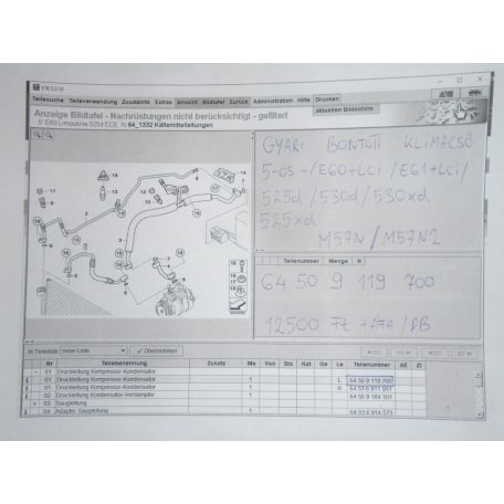 ÁR/DB [GYÁRI BONTOTT] BMW - KLÍMACSŐ - 5-ÖS -/ E60+LCI / E61+LCI / - |CSZ.: 9119700|