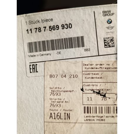 (GYÁRI ÚJ) BMW Lambdaszonda 1-es E81 / E87 LCI / E88 / E82 / 3-as E90+LCI / E91+LCI / E92+LCI / E93+LCI / N43
