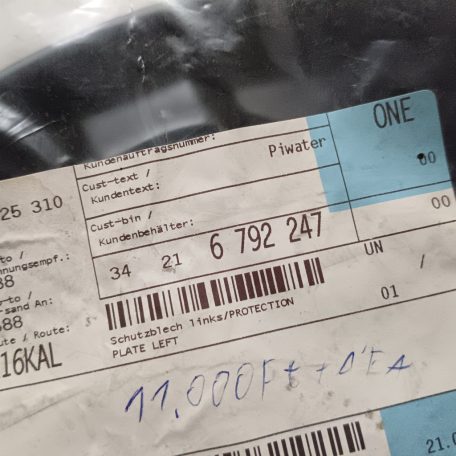 (GYÁRI ÚJ) BMW Védőtárcsa 1 E81/ E82 / E87+LCI / E88 / 2 F22 LCI / F23 LCI /3 E90+LCI /E91+LCI / E92+LCI / E93+LCI / F30+LCI /F31+LCI / F34 GT+LCI / F35+LCI /4 F32+LCI /F33+LCI/ F36+LCI