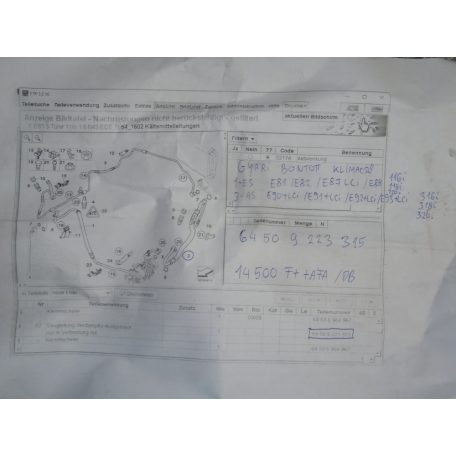 ÁR/DB [GYÁRI BONTOTT] BMW - KLÍMACSŐ -1-ES - E81 / E82 / E87 LCI / E88; 3-AS - E90 +LCI / E91 +LCI / E92 +LCI / E93 +LCI - |CSZ.: 9223315|