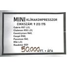 [GYÁRI BONTOTT] MINI- KLÍMAKOMPRESSZOR - Cabrio; Clubman; Countryman; Coupé; Paceman; Roadster; R56  - CIKKSZÁM: 9213175 -