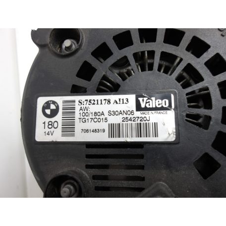 [GYÁRI BONTOTT] BMW - GENERÁTOR - 100/180 A - 14V - 1-ES ; 3-AS ; 5-ÖS; 6-OS; 7-ES / E87 ; E90 ; E91 , E60+LCI ; E61+LCI ; E63+LCI ; E64+LCI ; E65 ; E66 - CIKKSZÁM: 7521178