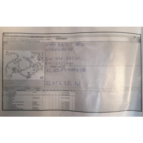 [GYÁRI BONTOTT] BMW - HIDRAULIKA CSŐ - M5-ÖS - /E60/E61 LCI/; M6-OS -/E63/E64/ -| 2283148|