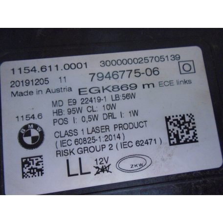 [GYÁRI HASZNÁLT] BMW - BAL oldali Fényszóró LÉZER - 7-es, G11 LCI 