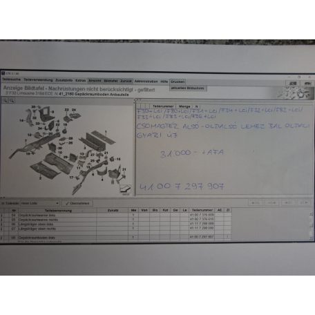 [GYÁRI ÚJ] - BMW - 3-as / 4-es sorozat / Csomagtér alsó - oldalsó lemez Bal oldali 